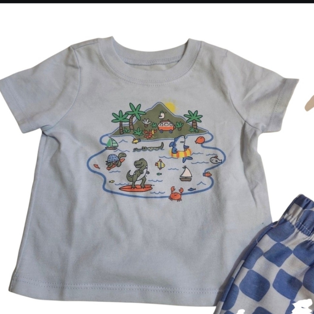 Garanimals Blue Graphic Tee With Shorts with Sun Design - Picture 2 of 5